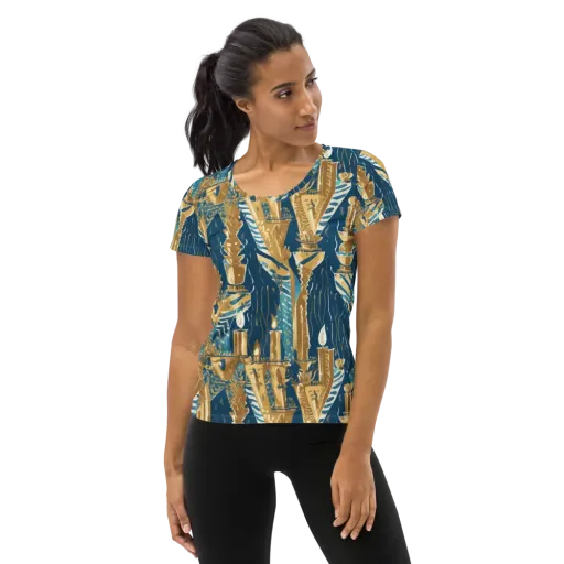 Gilded Flame on a Women's Athletic T-Shirt