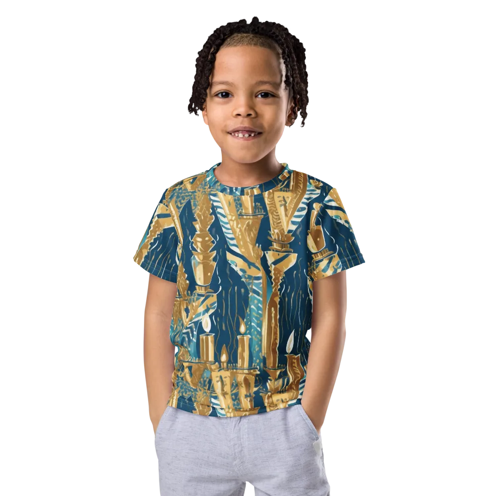 Gilded Flame on Kids Crew Neck T-Shirt — Front