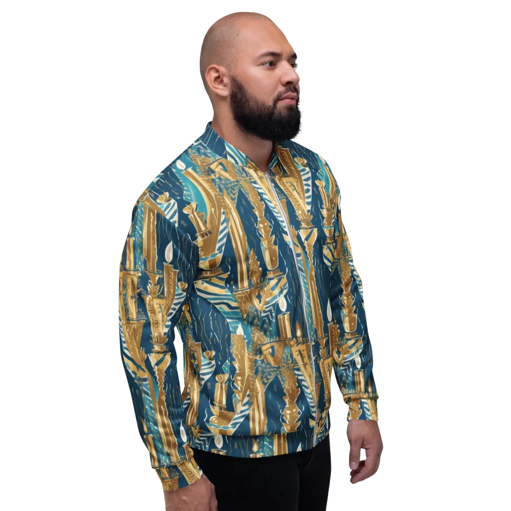 Gilded Flame on Bomber Jacket — Right