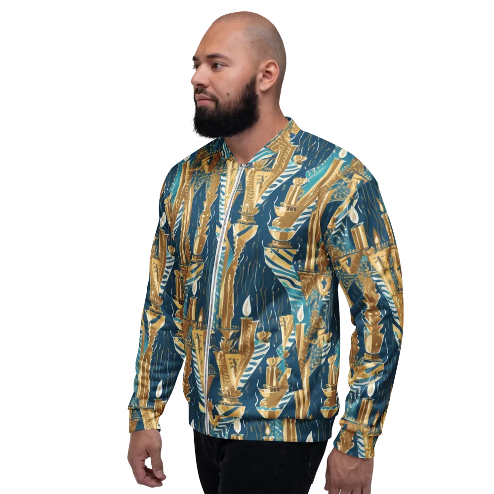 Gilded Flame on Bomber Jacket — Left