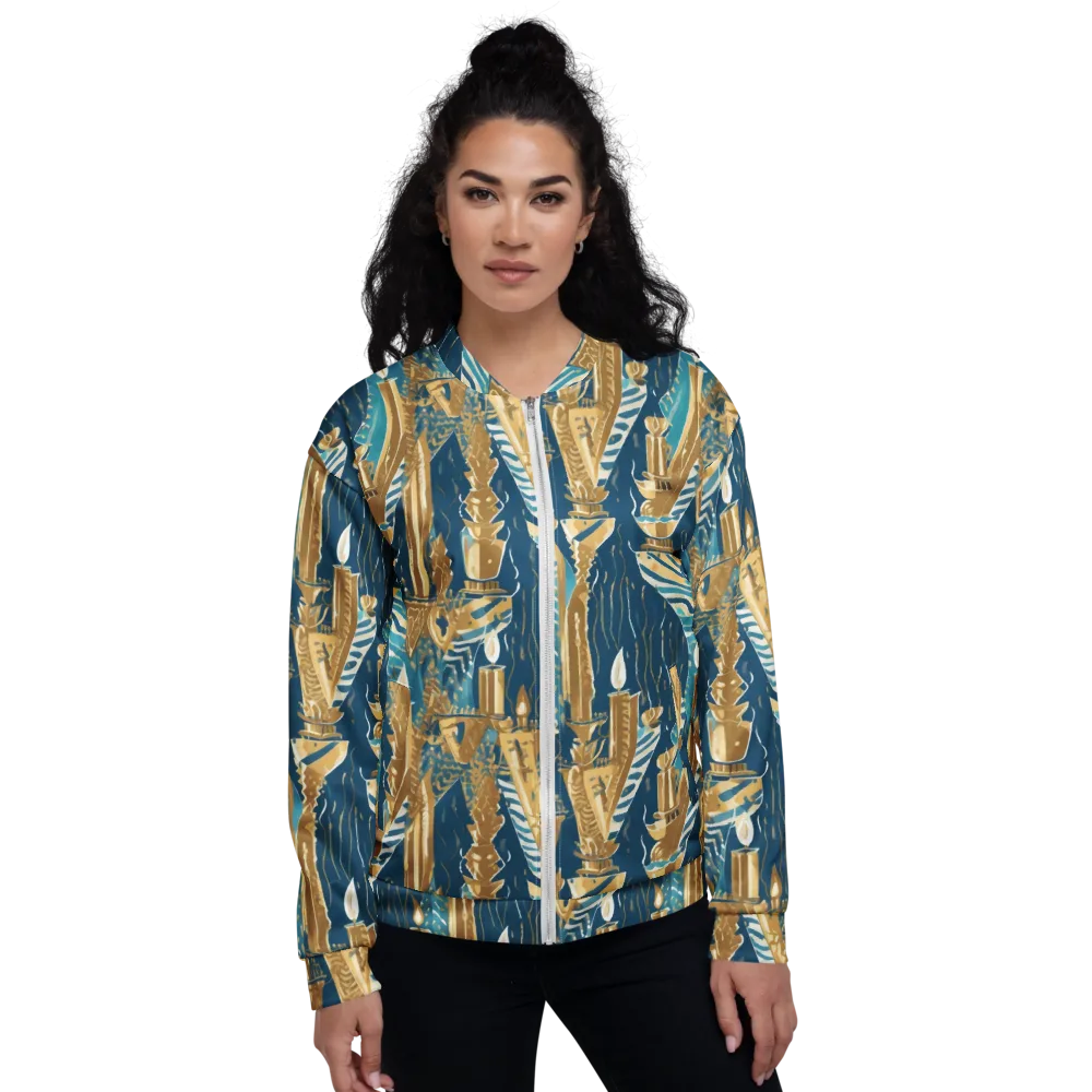 Gilded Flame on Bomber Jacket — Front