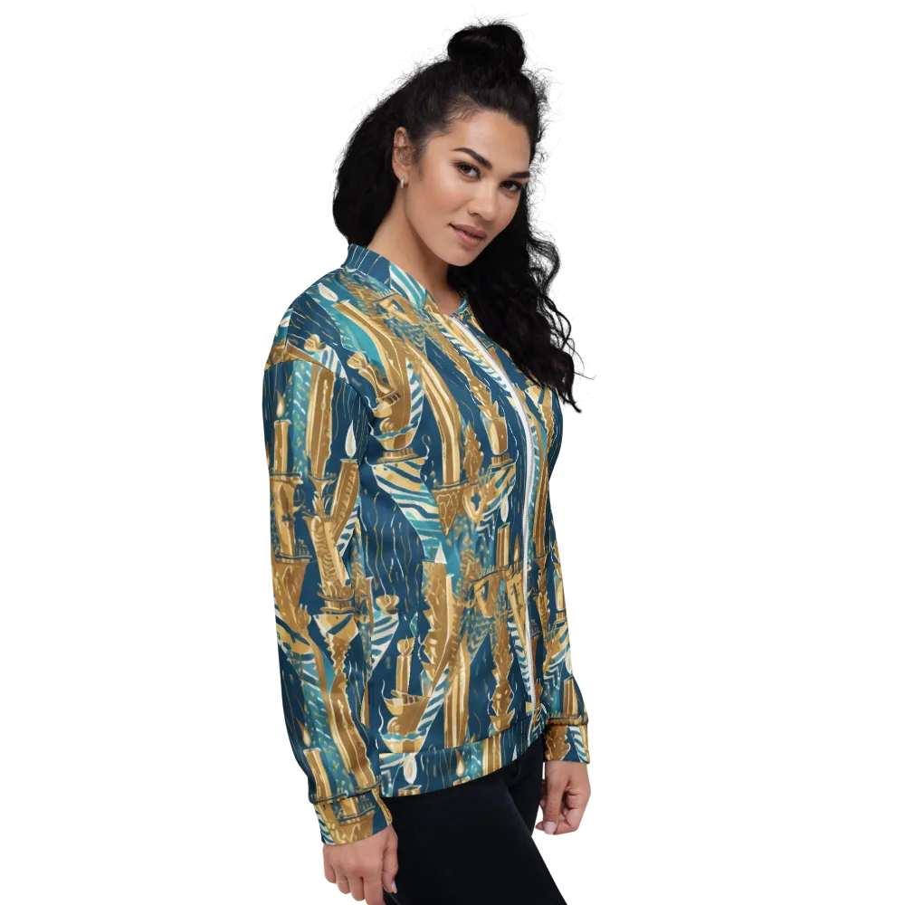 Gilded Flame on Bomber Jacket — Right