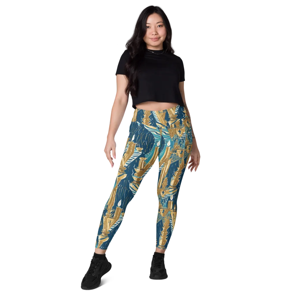 Gilded Flame on Leggings with Pockets — Front