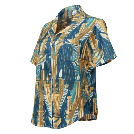 Gilded Flame on a Women's Short Sleeve Pajama Top