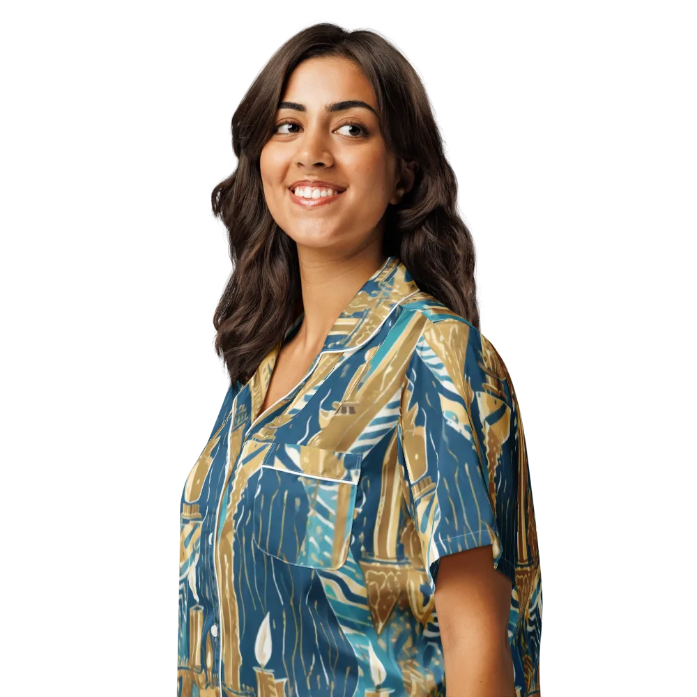 Gilded Flame on Women's Short Sleeve Pajama Top — Left Front