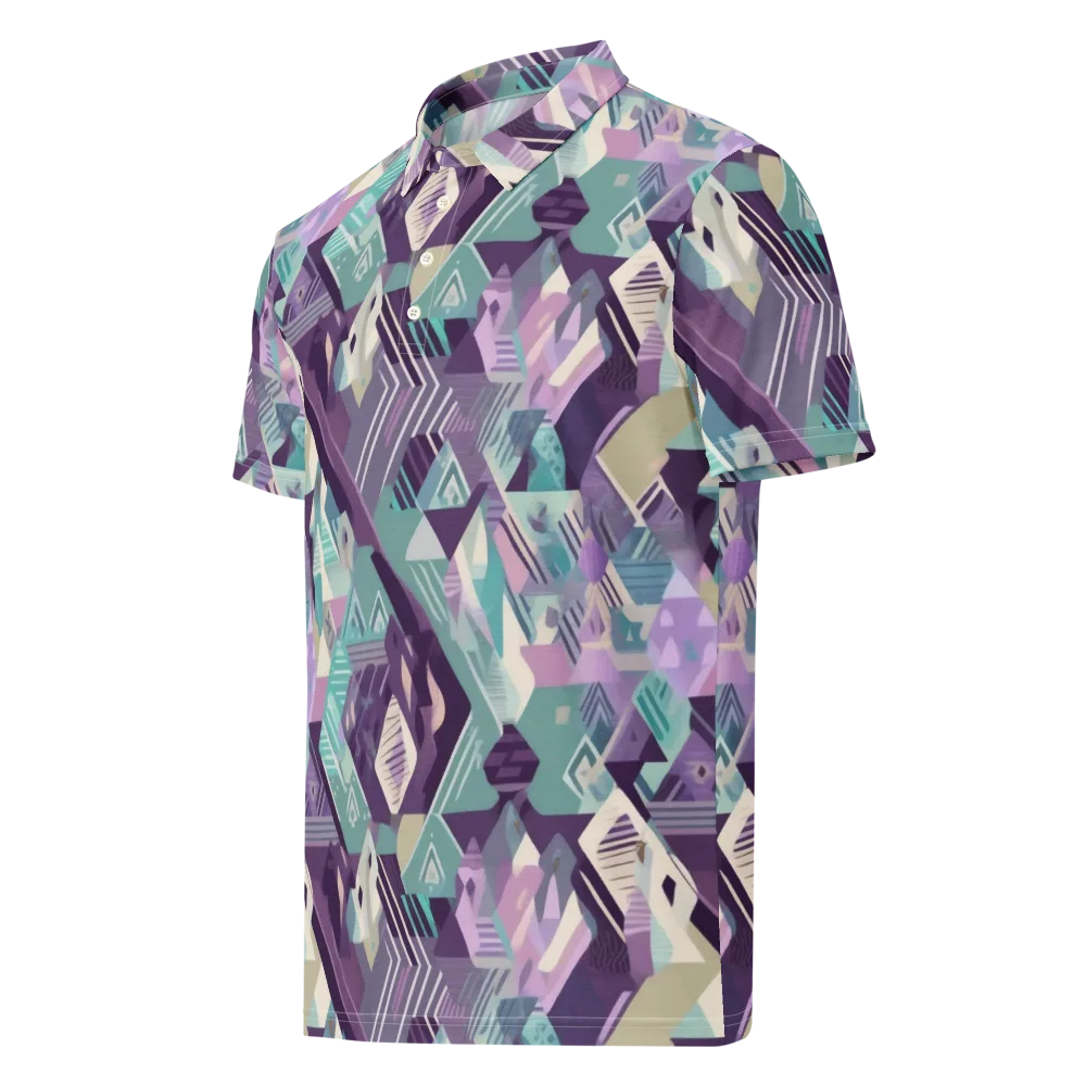 Lavender Circuit on Men's Slim Fit Polo Shirt — Left Front