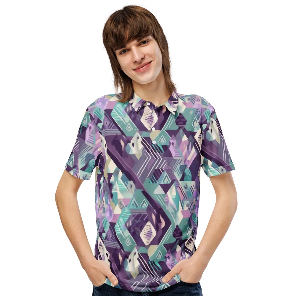Lavender Circuit on Men's Slim Fit Polo Shirt — Front