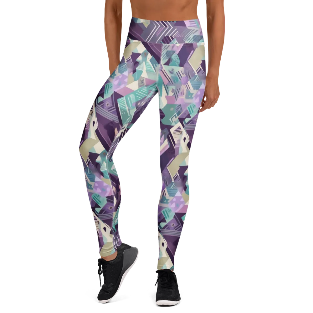 Lavender Circuit on Yoga Leggings — Front