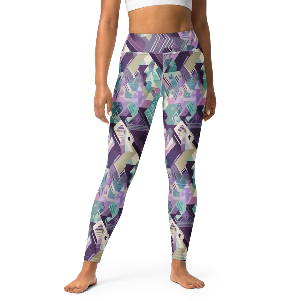 Lavender Circuit on Yoga Leggings — Front