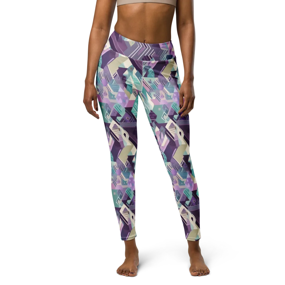 Lavender Circuit on Yoga Leggings — Front