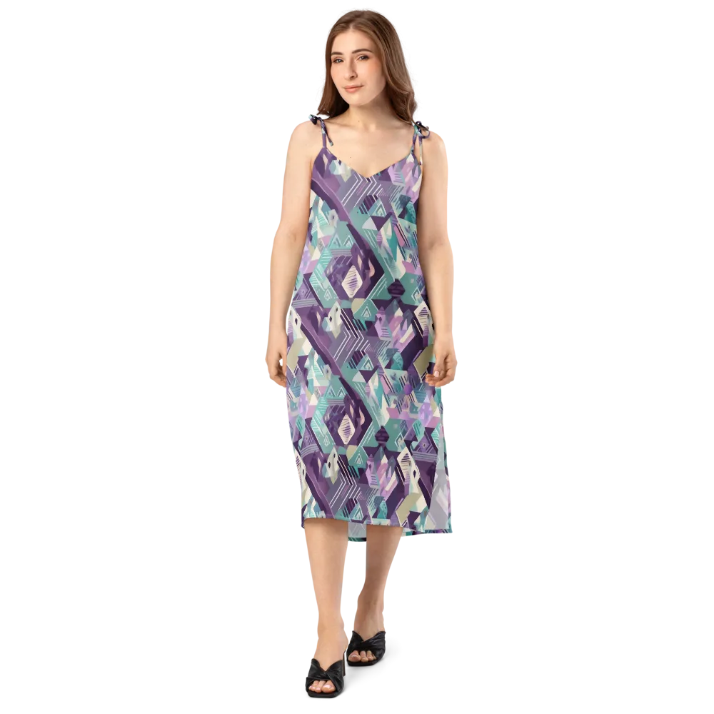 Lavender Circuit on Slip Dress — Front