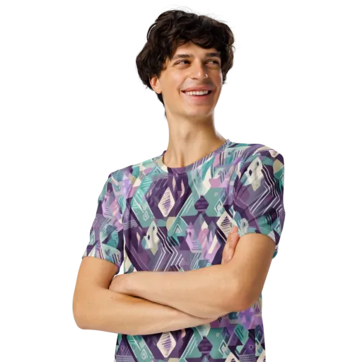 Lavender Circuit on a Men's Crew Neck T-Shirt