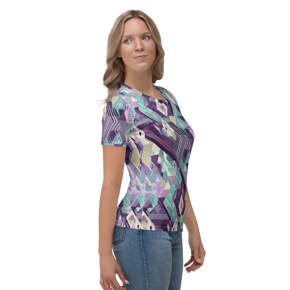 Lavender Circuit on Women's Crew Neck T-Shirt — Right