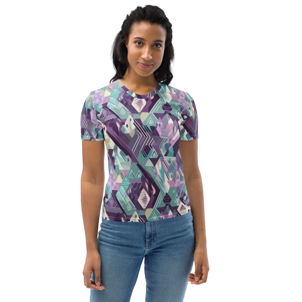 Lavender Circuit on Women's Crew Neck T-Shirt — Front