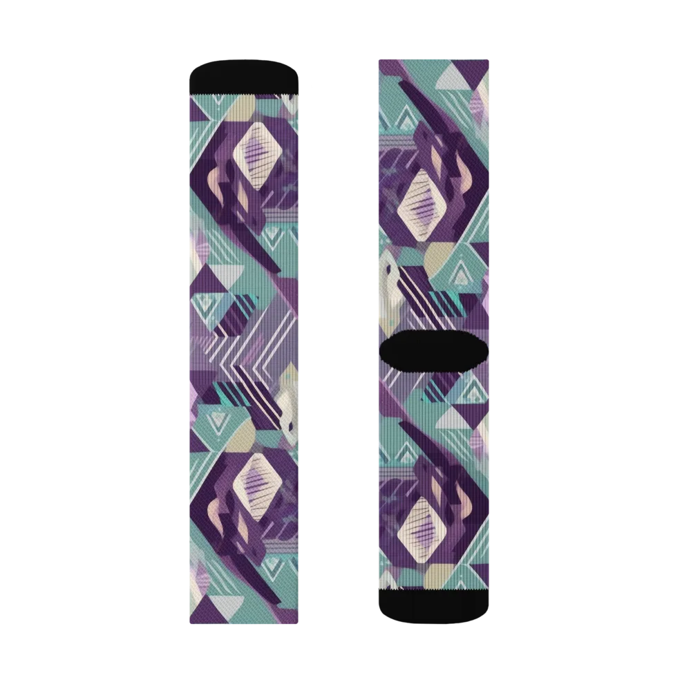 Lavender Circuit on Socks — Left Sock