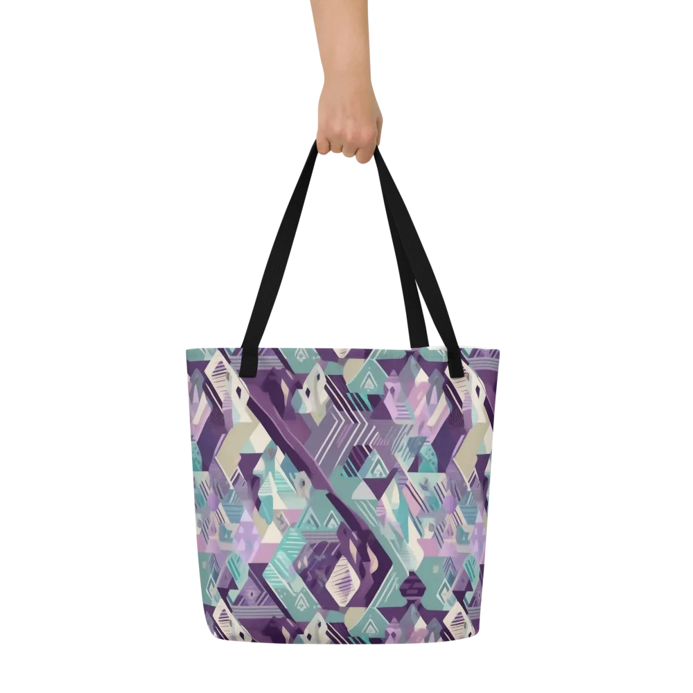 Lavender Circuit on Large Tote Bag W/ Pocket — Front