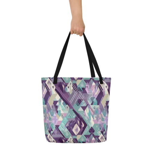 Lavender Circuit on a Large Tote Bag W/ Pocket