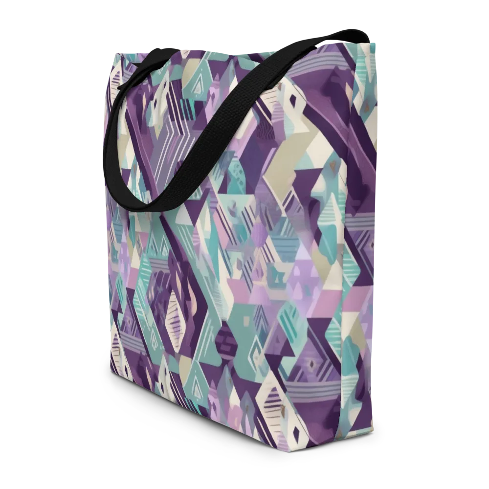 Lavender Circuit on Large Tote Bag W/ Pocket — Front