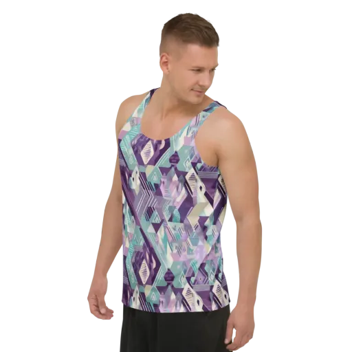 Lavender Circuit on a Men's Tank Top