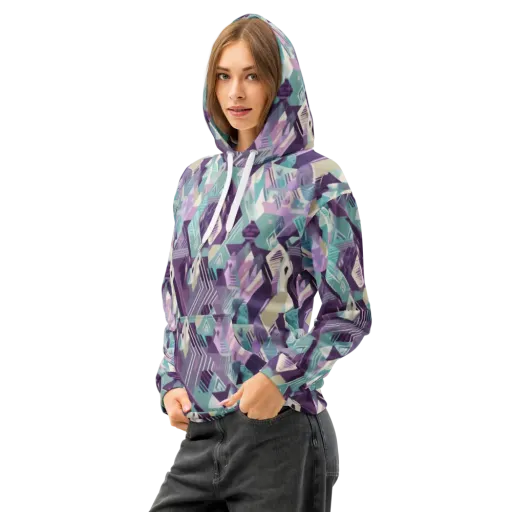 Lavender Circuit on a Cotton Hoodie