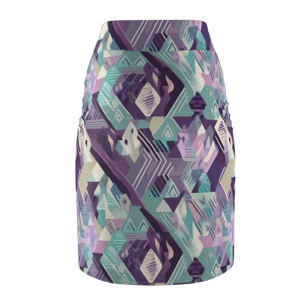 Lavender Circuit on Pencil Skirt — Back