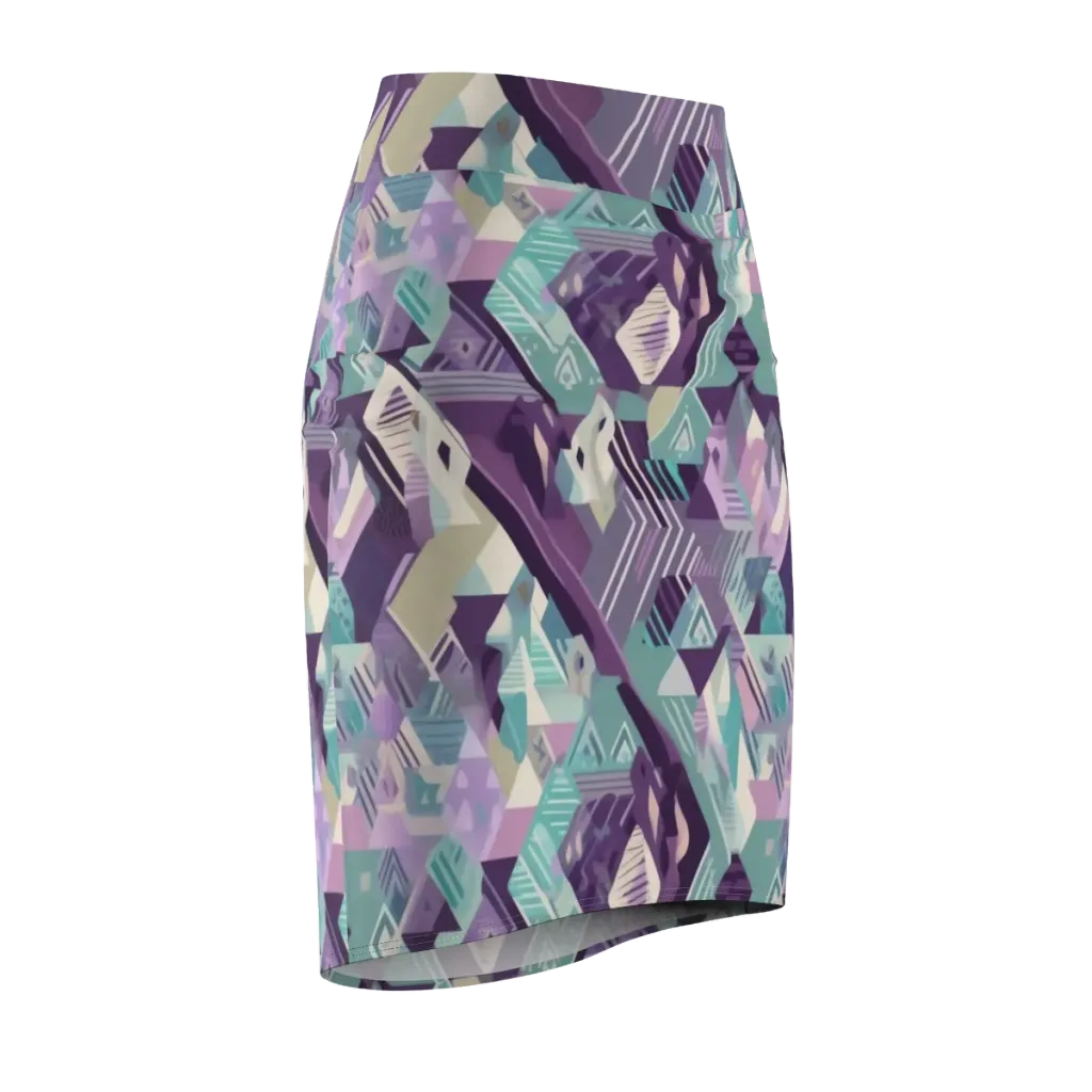 Lavender Circuit on Pencil Skirt — Front Side