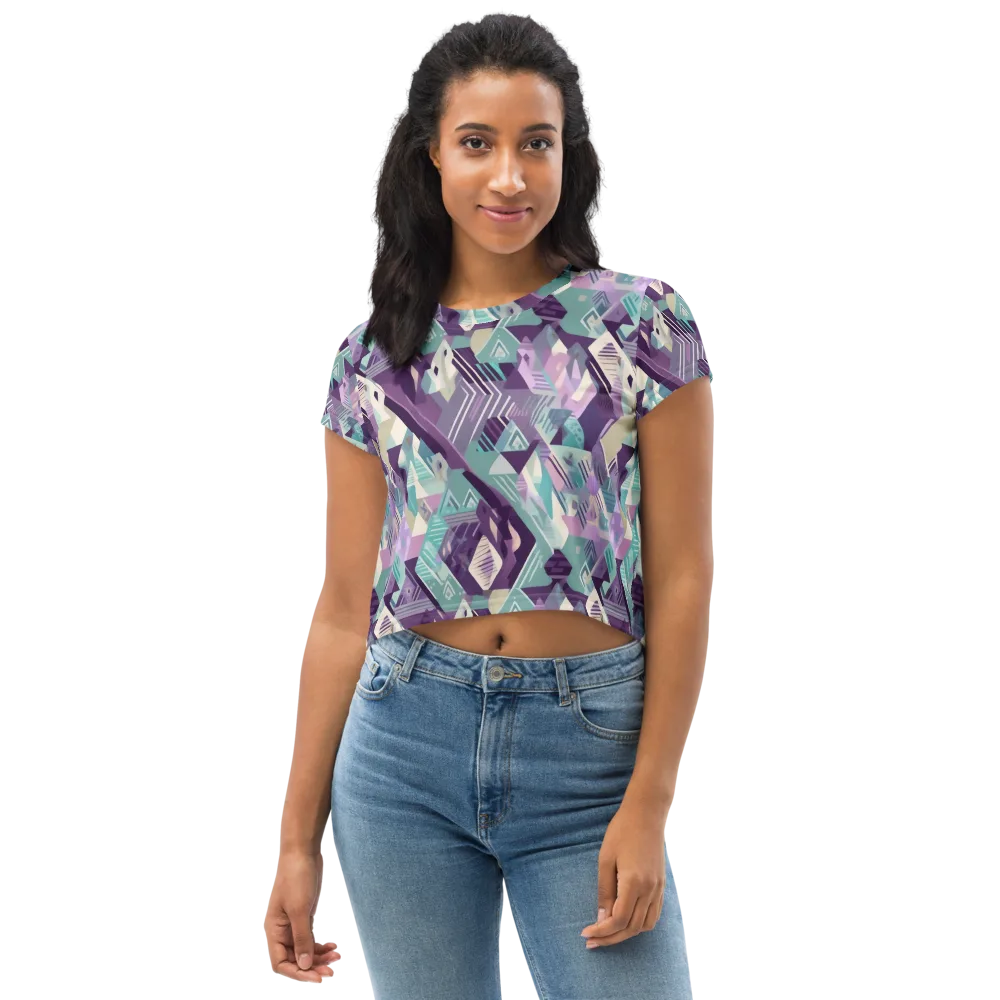 Lavender Circuit on Crop Tee — Front