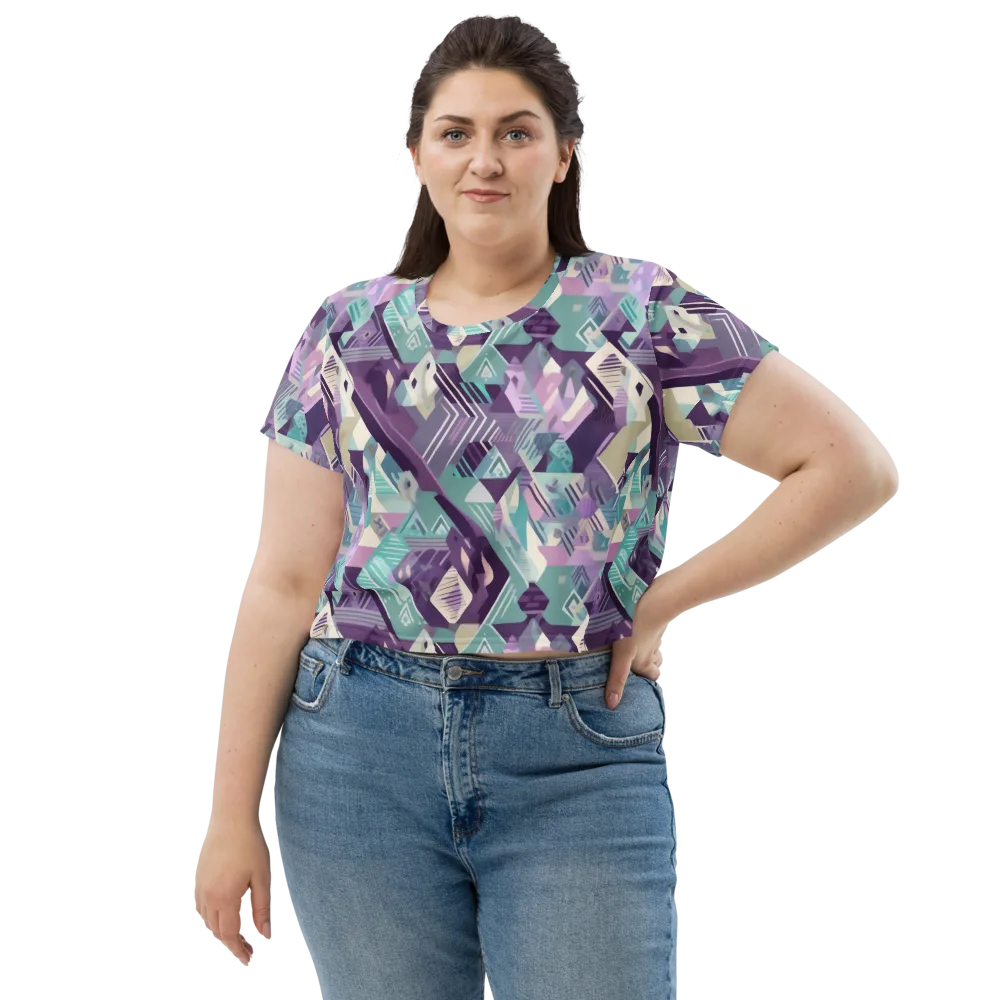 Lavender Circuit on Crop Tee — Front