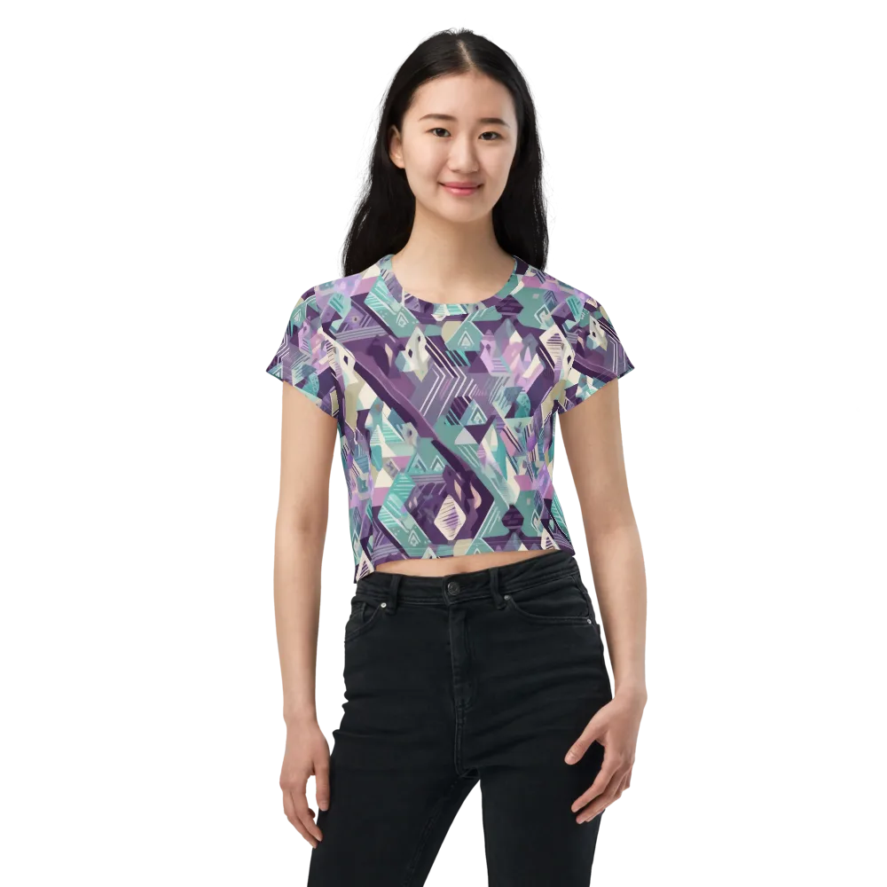 Lavender Circuit on Crop Tee — Front