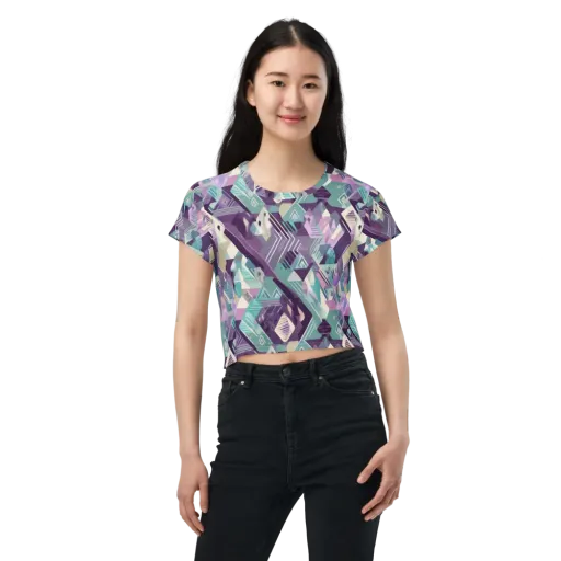 Lavender Circuit on Crop Tee