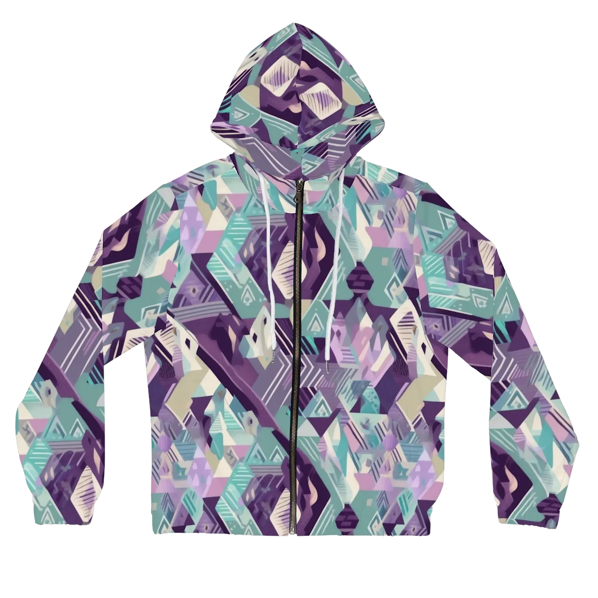 Lavender Circuit on Women's Full-Zip Hoodie — Front