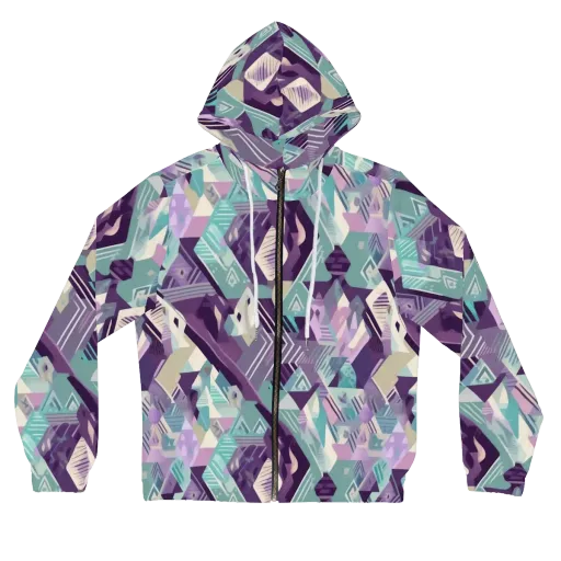 Lavender Circuit on a Women's Full-Zip Hoodie