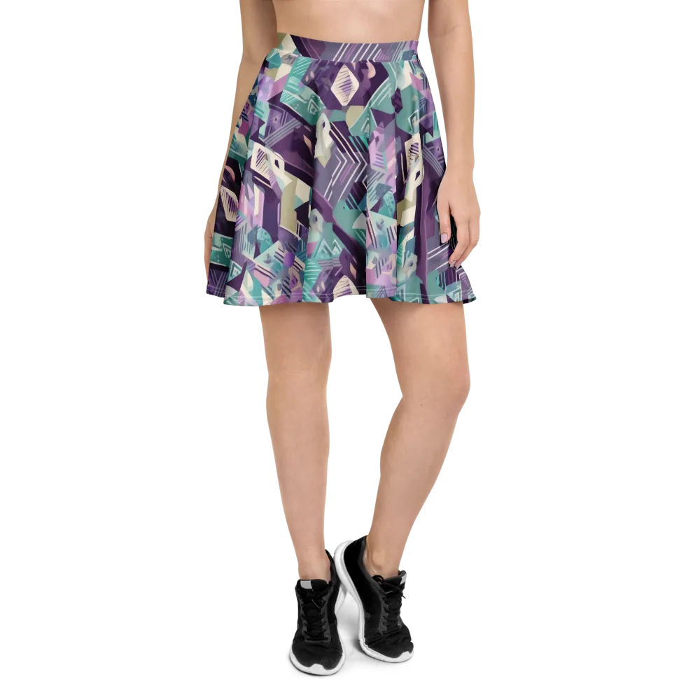 Lavender Circuit on Skater Skirt — Front