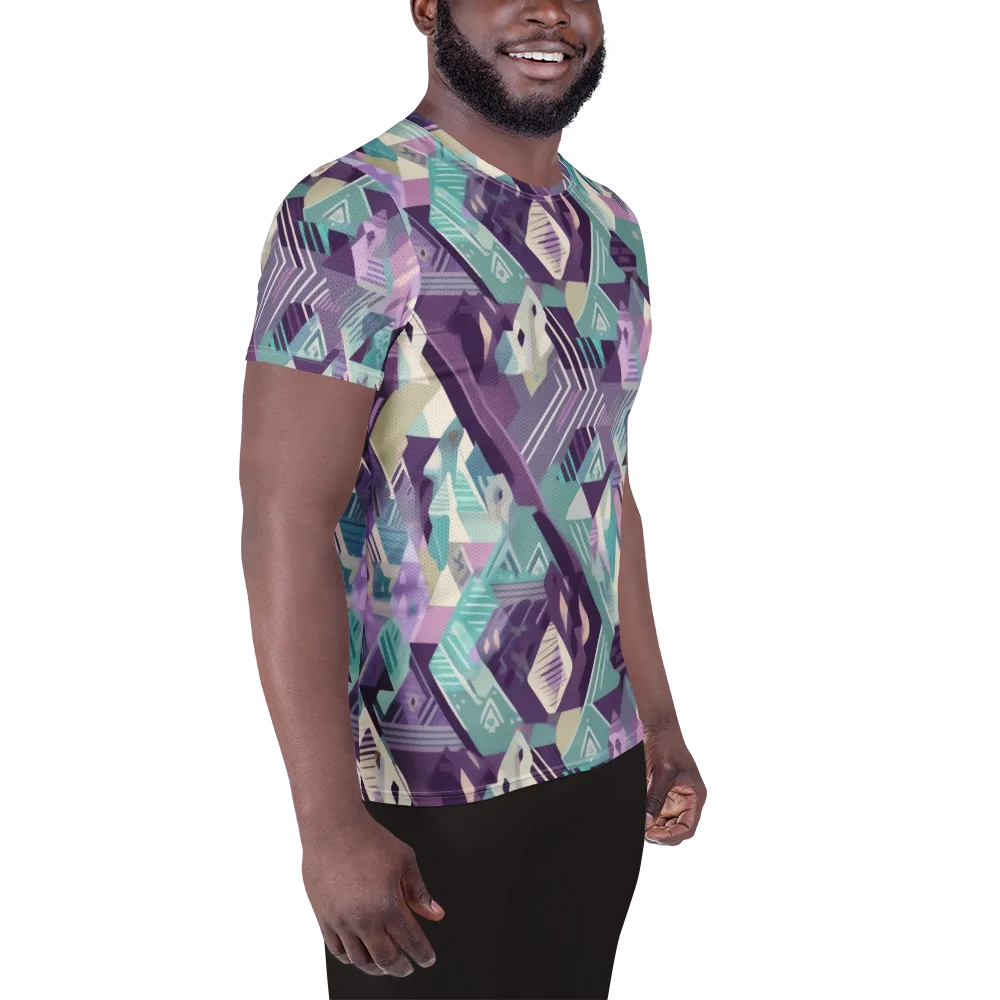 Lavender Circuit on Men's Athletic T-Shirt — Right