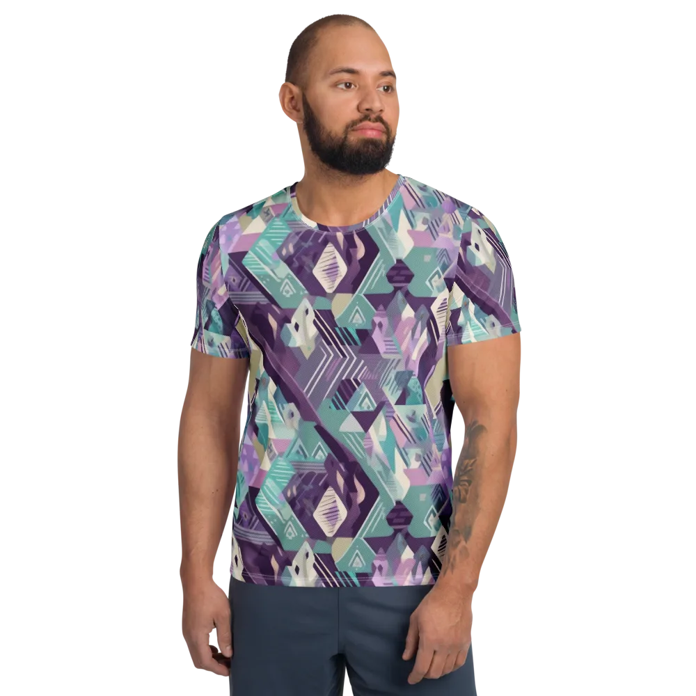Lavender Circuit on Men's Athletic T-Shirt — Front