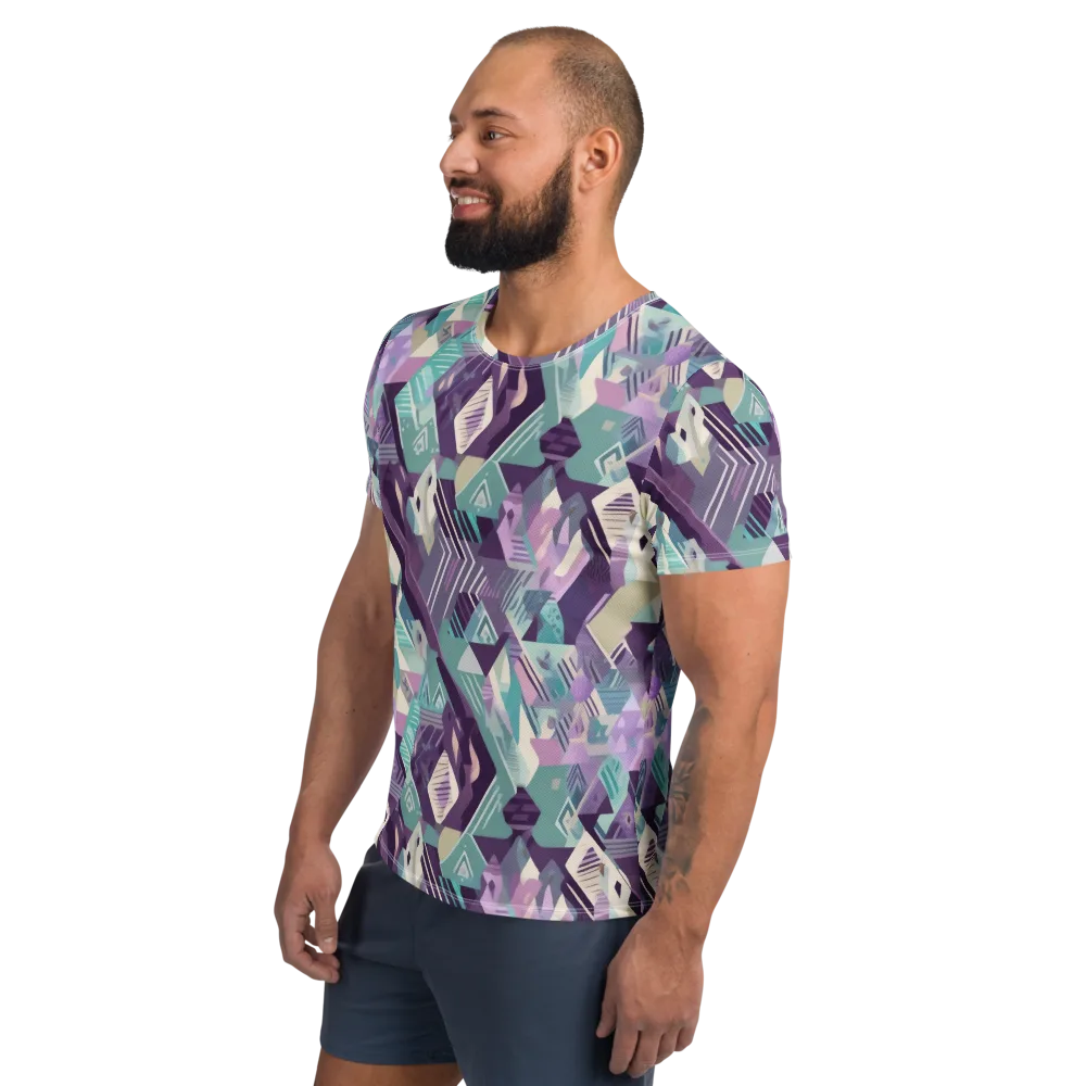 Lavender Circuit on Men's Athletic T-Shirt — Left