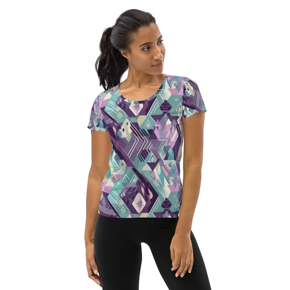 Lavender Circuit on Women's Athletic T-Shirt — Front