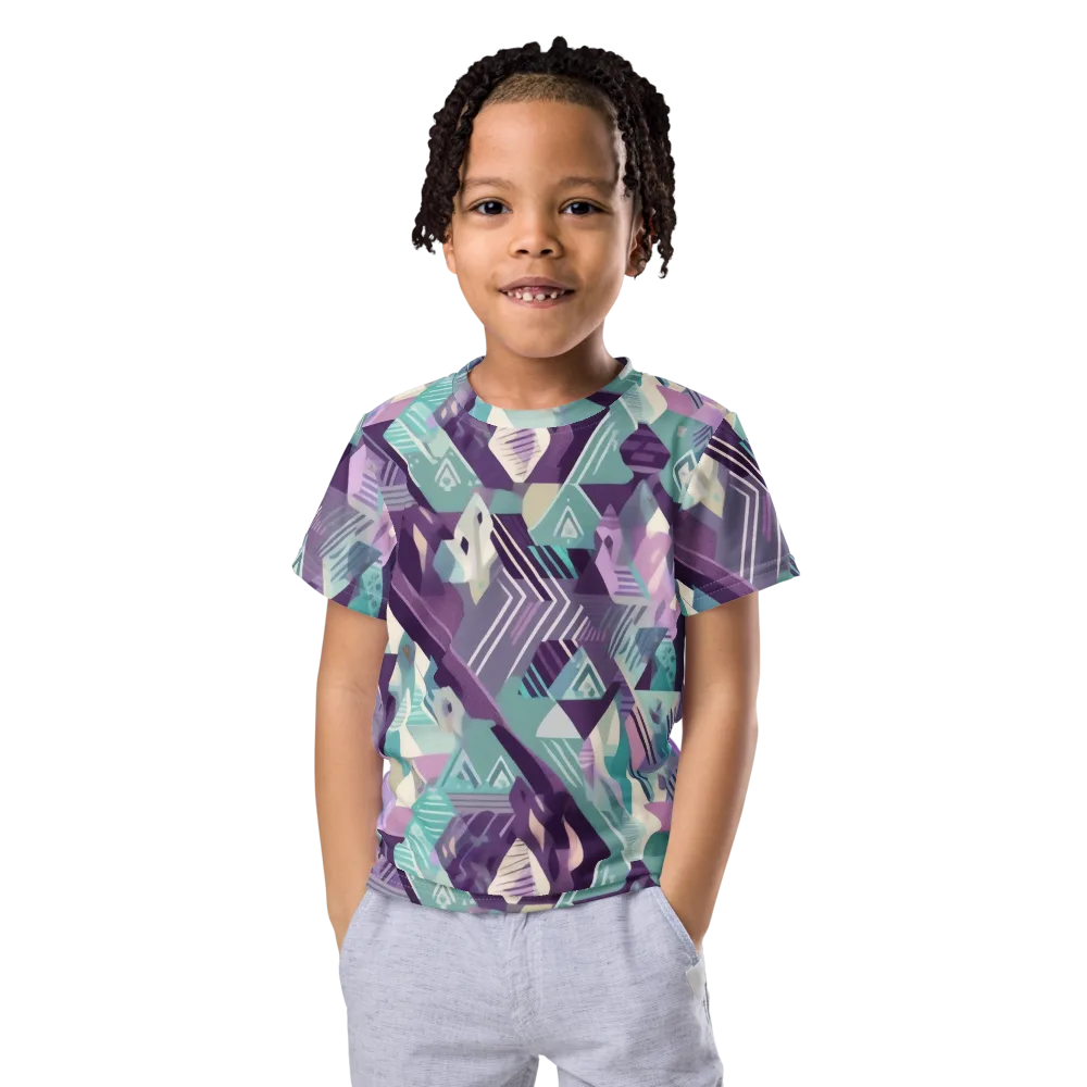 Lavender Circuit on Kids Crew Neck T-Shirt — Front