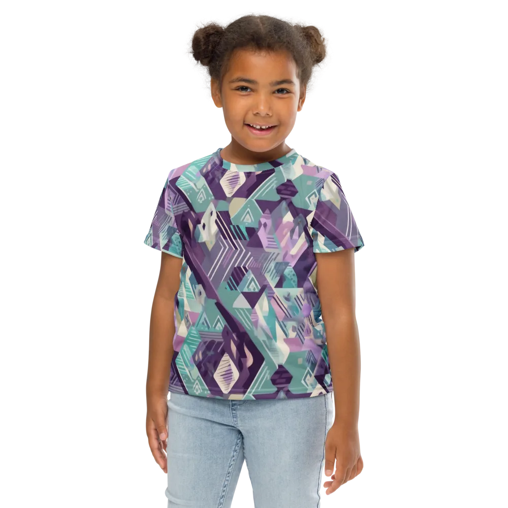 Lavender Circuit on Kids Crew Neck T-Shirt — Front