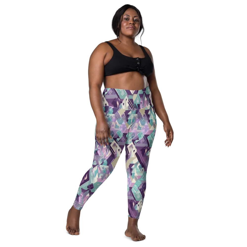 Lavender Circuit on Leggings with Pockets — Front