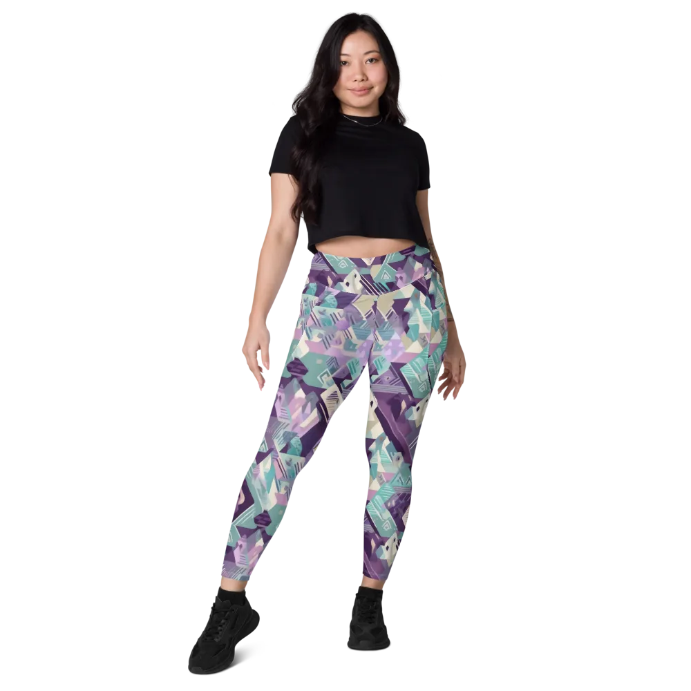 Lavender Circuit on Leggings with Pockets — Front