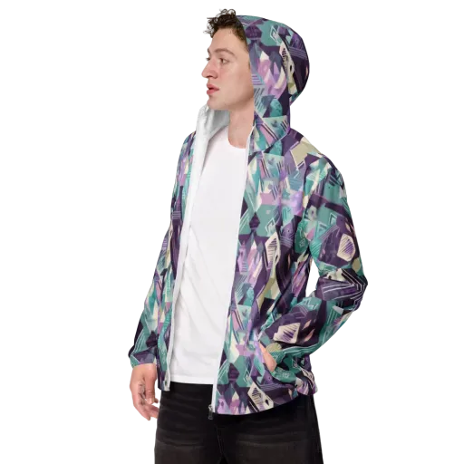 Lavender Circuit on a Men's Windbreaker