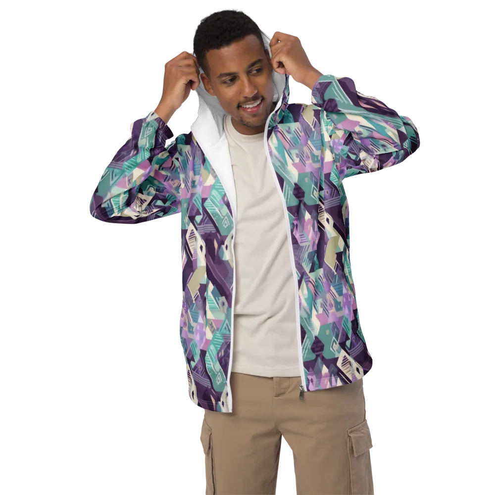 Lavender Circuit on Men's Windbreaker — Front
