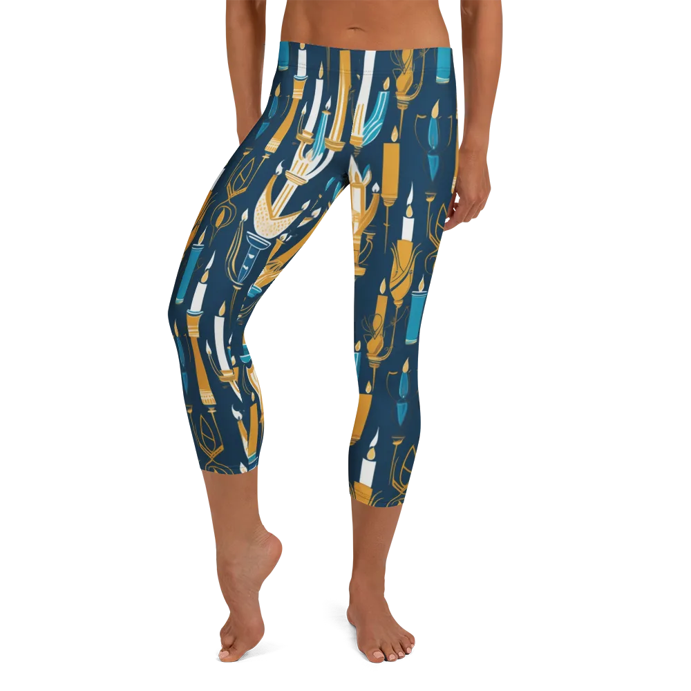 Candlelight Court on Capri Leggings — Front