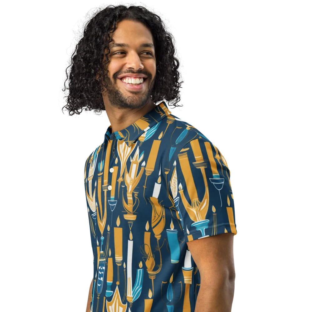 Candlelight Court on Men's Slim Fit Polo Shirt — Left Front