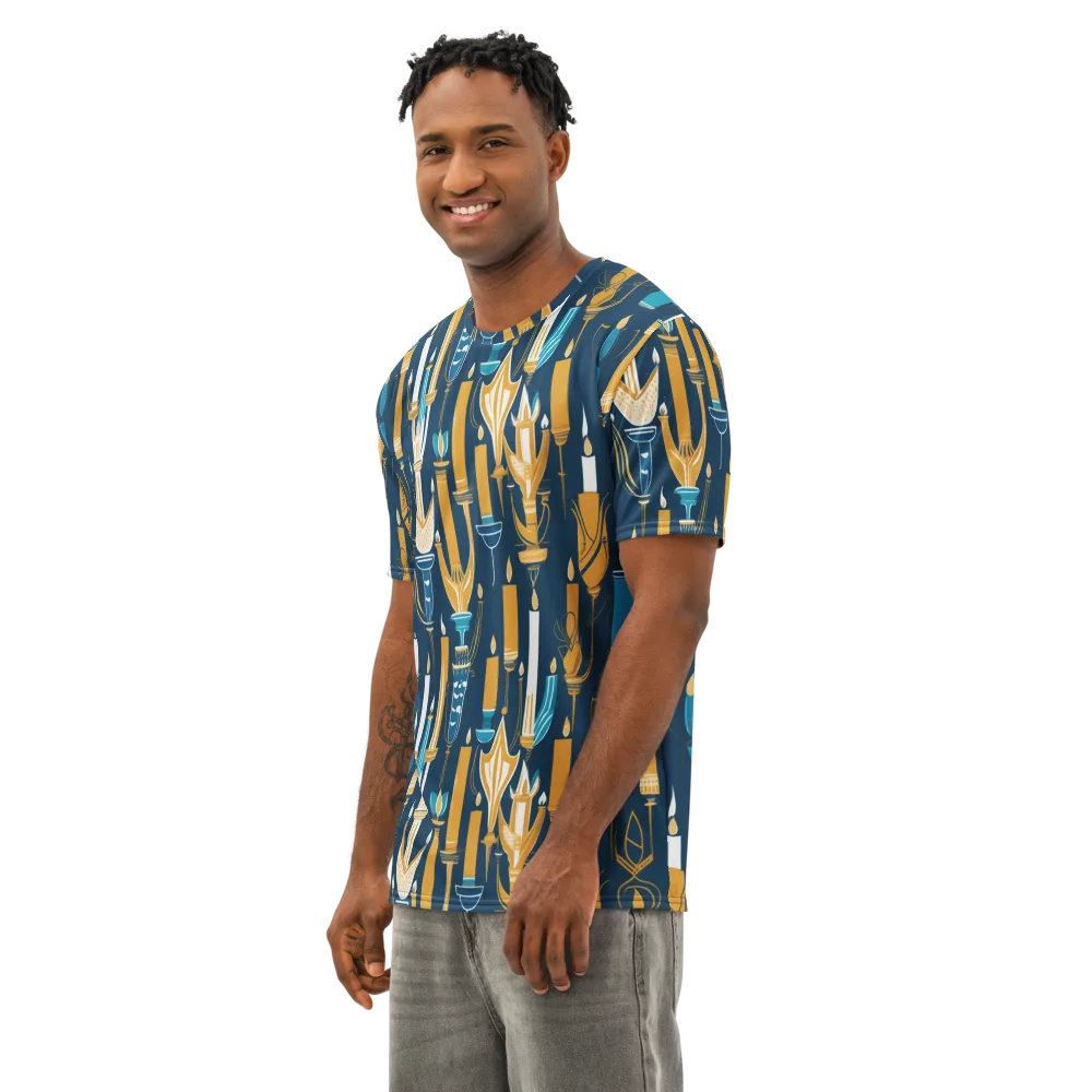 Candlelight Court on Men's Cotton Crew Neck T-Shirt — Left Front