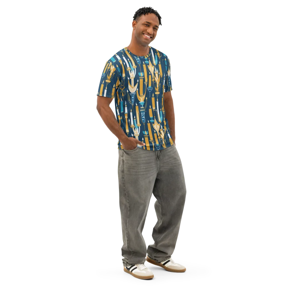 Candlelight Court on Men's Cotton Crew Neck T-Shirt — Right Front
