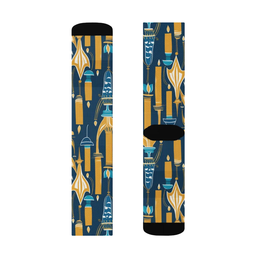 Candlelight Court on Socks — Left Sock