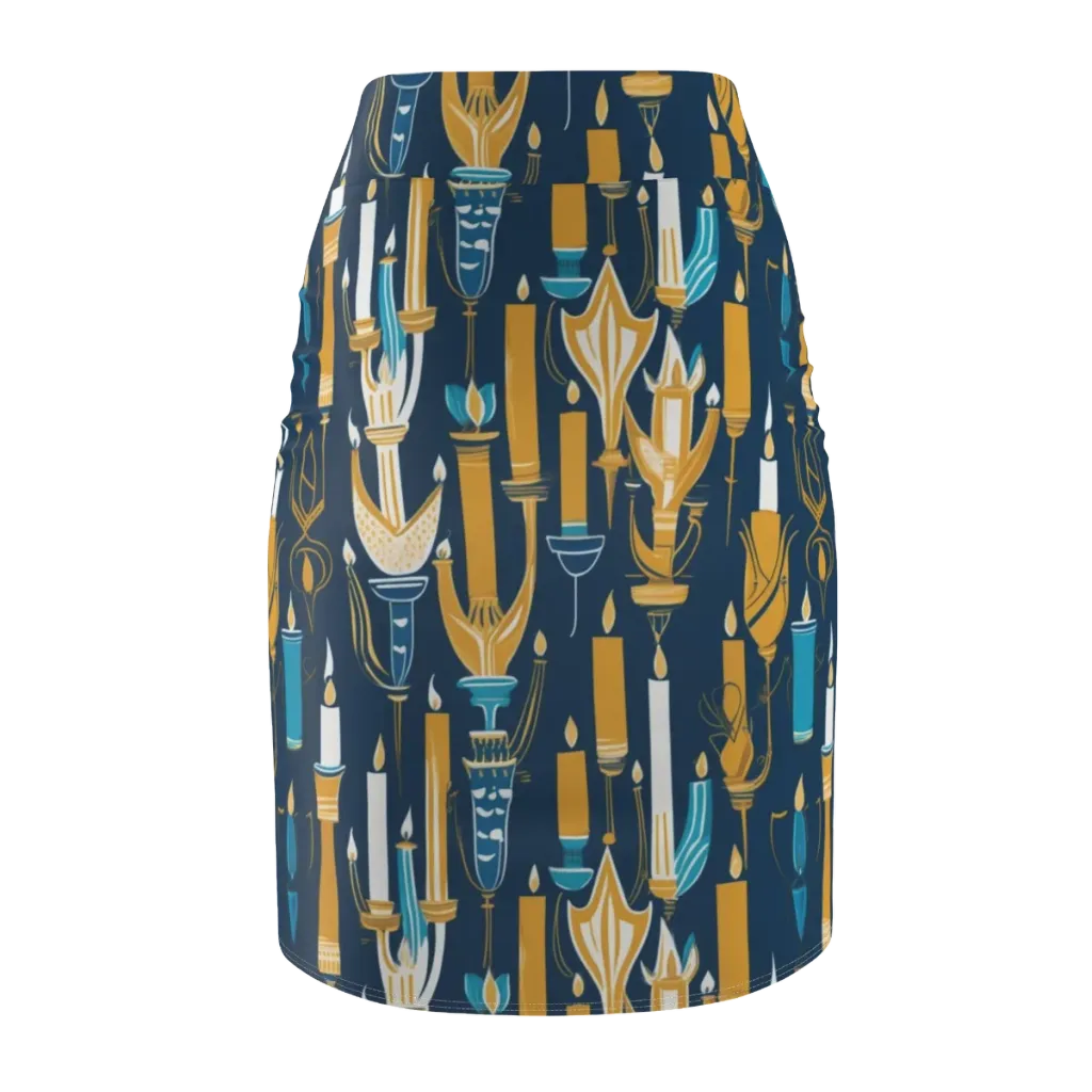 Candlelight Court on Pencil Skirt — Back