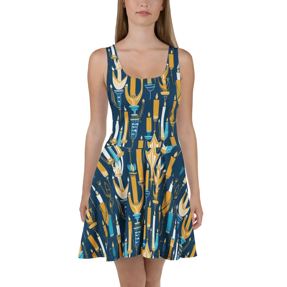 Candlelight Court on Skater Dress — Front